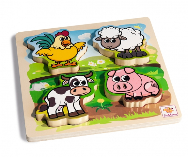 Eichhorn 100003687 - Fühl-Puzzle mit Stoff, 5-tlg.